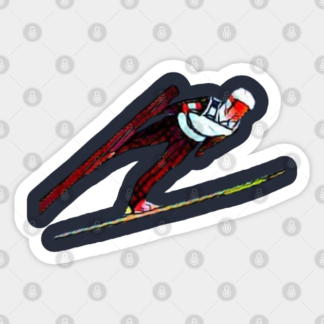 ski jumping Sticker by jazzyfunky